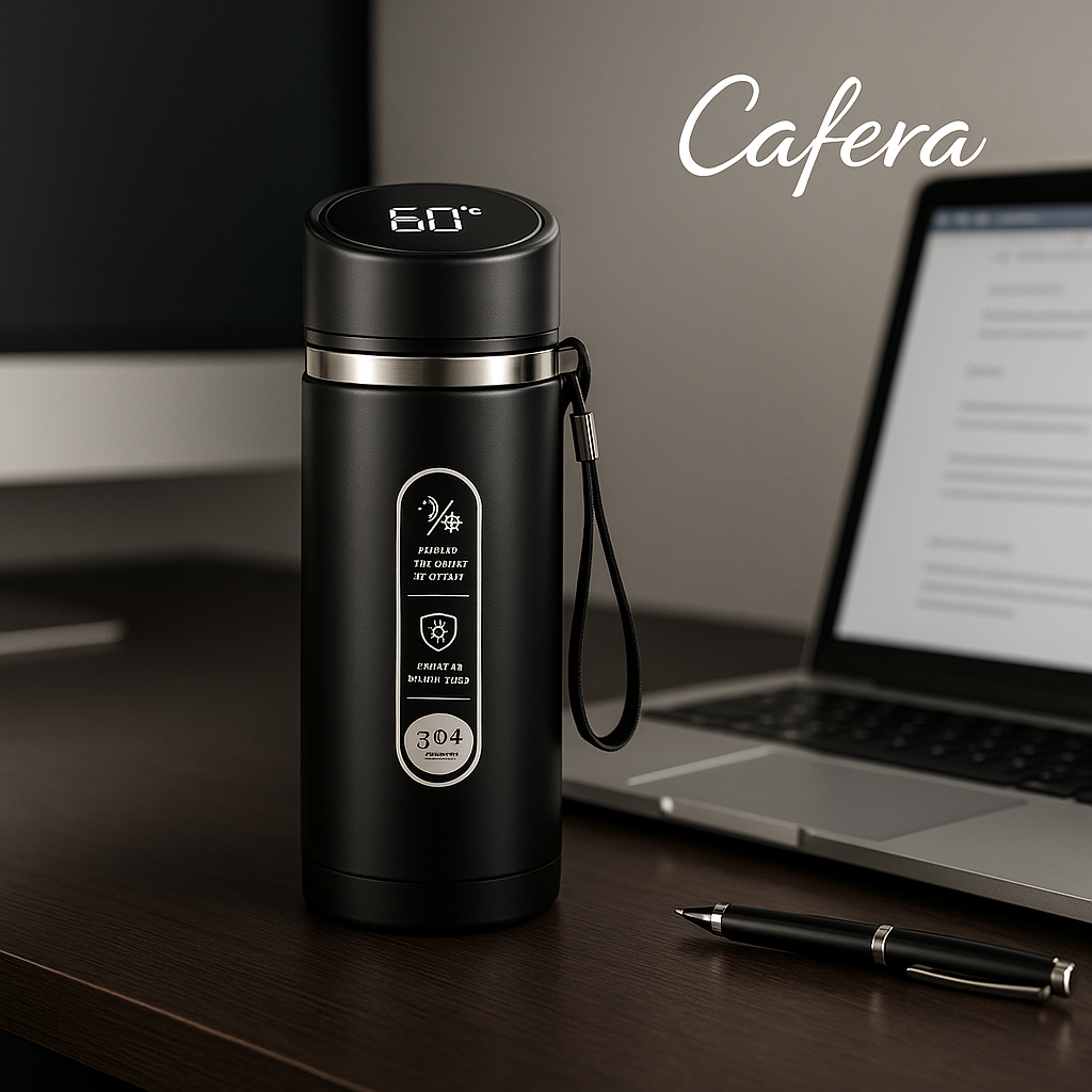 Cafera SportBottle™ – Bouteille Thermos Inox (LED / Classique)