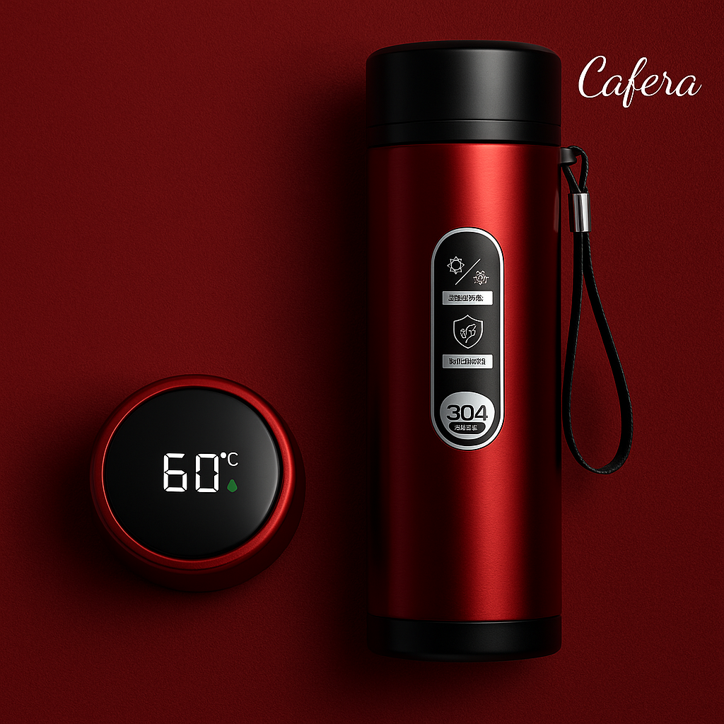 Cafera SportBottle™ – Bouteille Thermos Inox (LED / Classique)