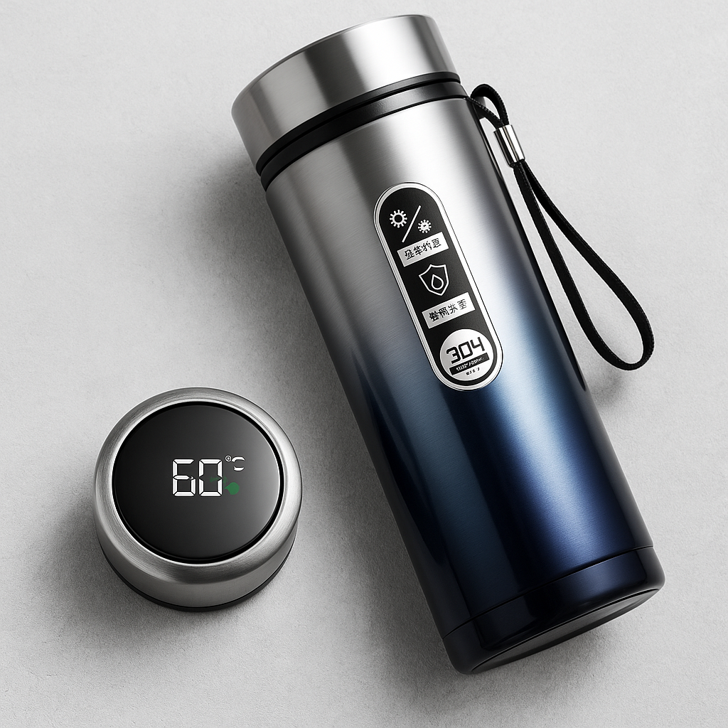 Cafera SportBottle™ – Bouteille Thermos Inox (LED / Classique)